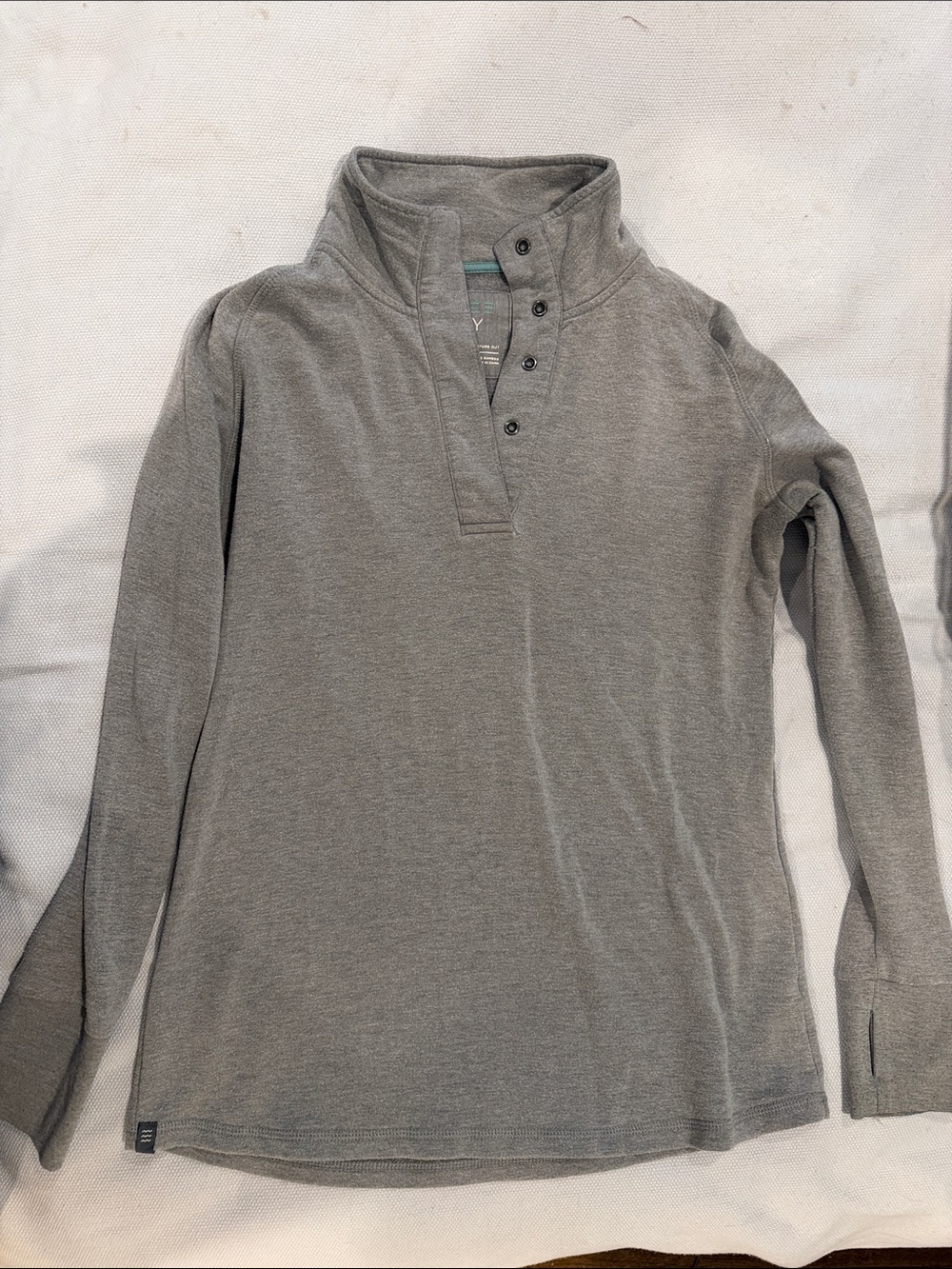 Free Fly Apparel Women's Grey Button-Front Pullover